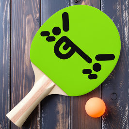 Busigt Ilsket Ansikte Grönt Ping Pong-paddel Pingisracket