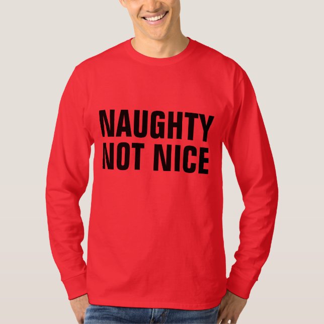BUSIGT INTE SNÄLLT Roliga jul T-shirts (Framsida)