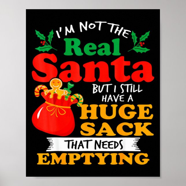 Busigt jul för män Enorm paketpåse Smutsig  Poster (Framsidan)