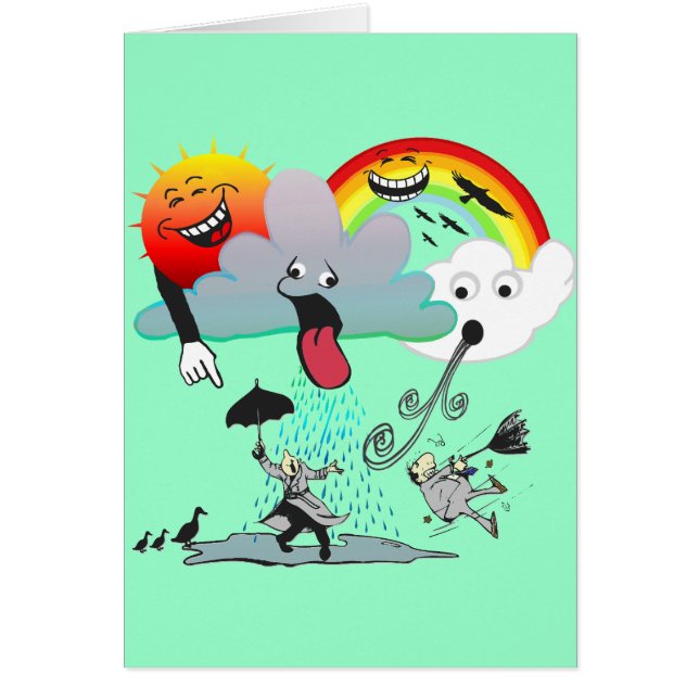 Busigt väder hälsningskort (Framsidan)