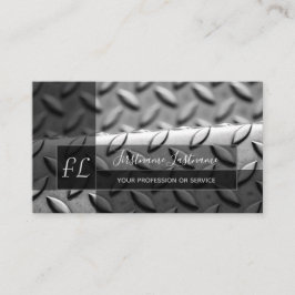 Busine med fast abstrakt, diamant metall, monogram visitkort