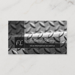 Busine med fast abstrakt, diamant metall, monogram visitkort