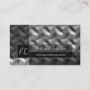 Busine med fast abstrakt, diamant metall, monogram visitkort