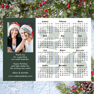 Business 2025 Calendar Sage Grönt Photo Magnetic