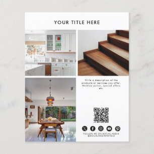 Business 3 Promotive Photo QR Code Social Media Flygblad