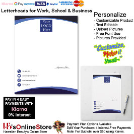 Business 3 Shaded Blue Logo Company Name Signature Brevhuvud