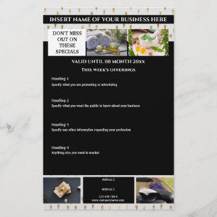 Business 6-foto guld vit marknadsföring broschyr flygblad