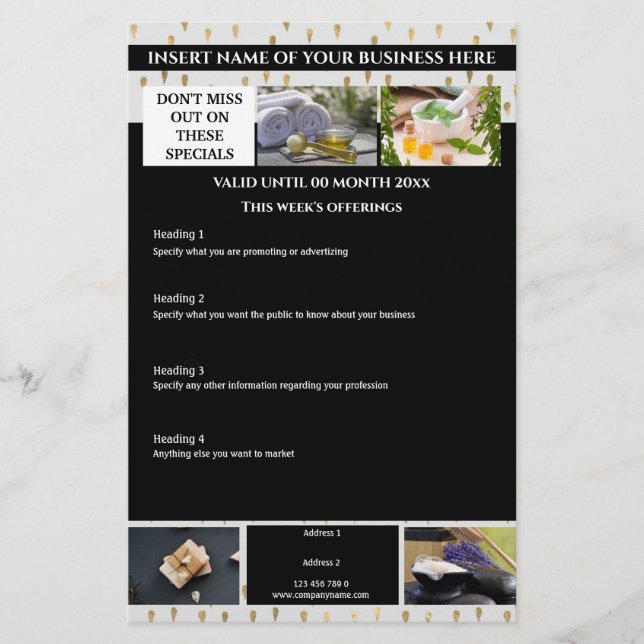 Business 6-foto | guld vit marknadsföring broschyr flygblad (Framsidan)