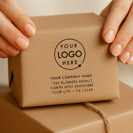 Business Address Rubber Stamp | Logo Branded Stämpel