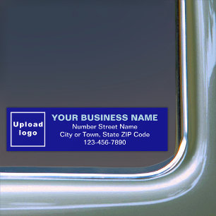 Business Adress och Mobilt nummer på Blue Bildekal