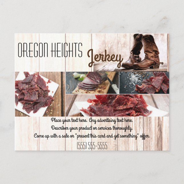 Business Advertising Card Boots Land Rustic We Vykort (Framsida)