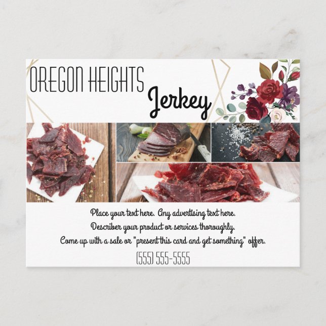 Business Advertising Card Vit ros Guld Geomet Vykort (Framsida)