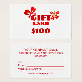 Business Anpassningsbar Gift Card-jul Ed. Visitkort