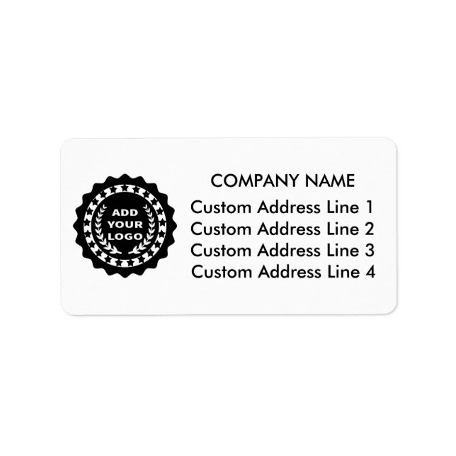 Business Anpassningsbar Logotyp med 4 Adress Linje Adressetikett (Framsidan)