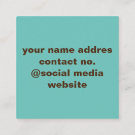 Business anpassningsbar logotyp namn, enkelt grönt fyrkantigt visitkort