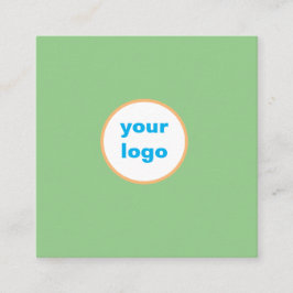 Business anpassningsbar logotyp namn, enkelt grönt fyrkantigt visitkort
