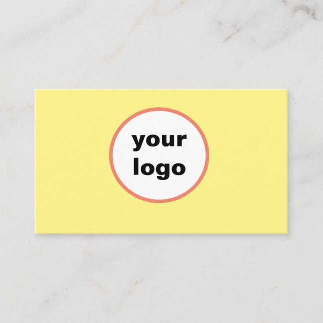 Business anpassningsbar logotyp namn, enkelt gult- visitkort (Framsida)