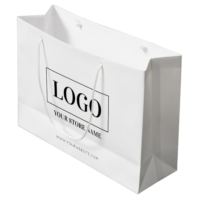 Business Anpassningsbar Logotyp Shopping bag (Framsidan Vinklad)