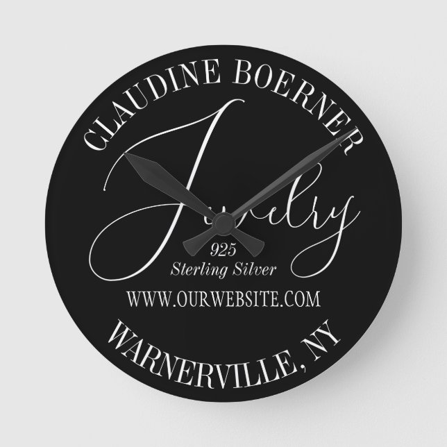 Business Artist Crafter Show Shop Wall Clock Rund Klocka (Framsida)