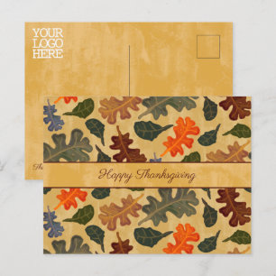 Business Autumn Oak Träd Löv Happy thanksgiving Vykort