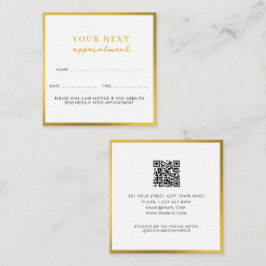Business Beauty Appointation Card White Guld Fyrkantigt Visitkort