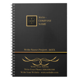Business Black and Guld Company Logotyp Monogram Anteckningsbok
