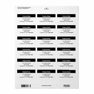 Business Black and White Corporate Returadress Adressetikett