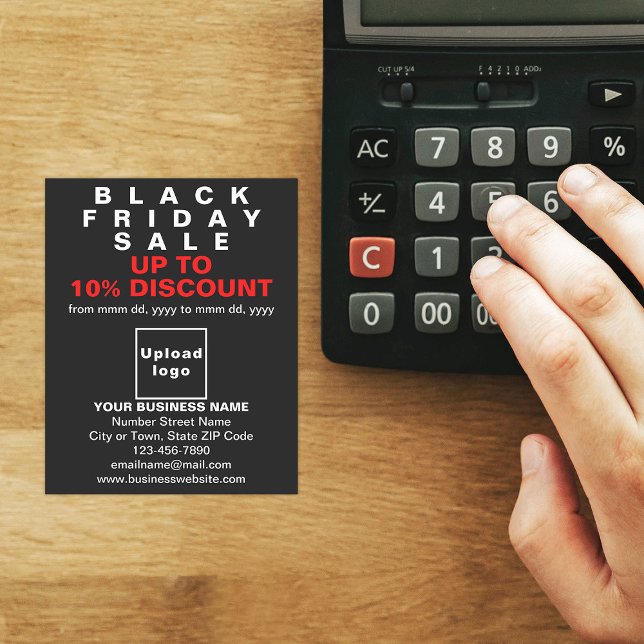 Business Black Fredag-försäljning på Black Flyer (Black Friday Sale flyer on store desk)