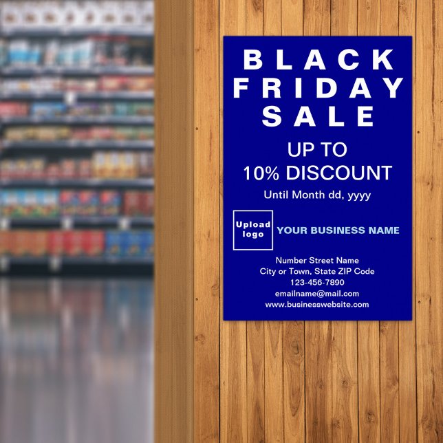 Business Black Fredag Sale Blue Poster (Black Friday Sale on blue poster)