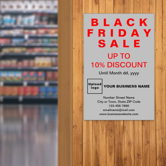 Business Black Fredag Sale Grått Poster (Black Friday Sale on gray poster)