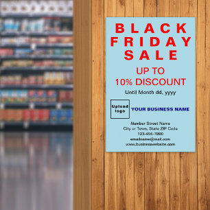 Business Black Fredag Sale Light Blue Poster