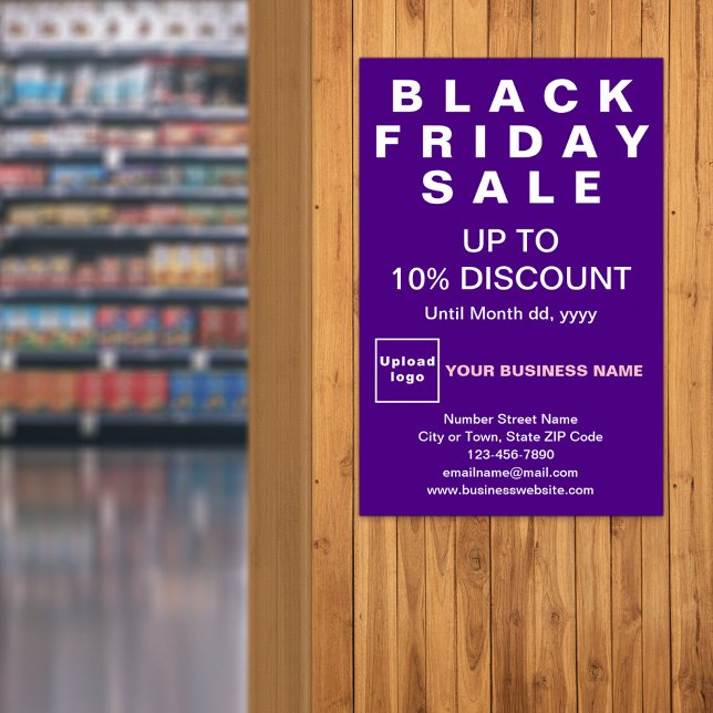Business Black Fredag Sale Lila Poster (Black Friday Sale on purple poster)