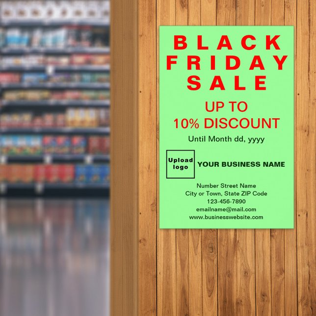 Business Black Fredag Sale Ljust grönt Poster (Black Friday Sale on light green poster)
