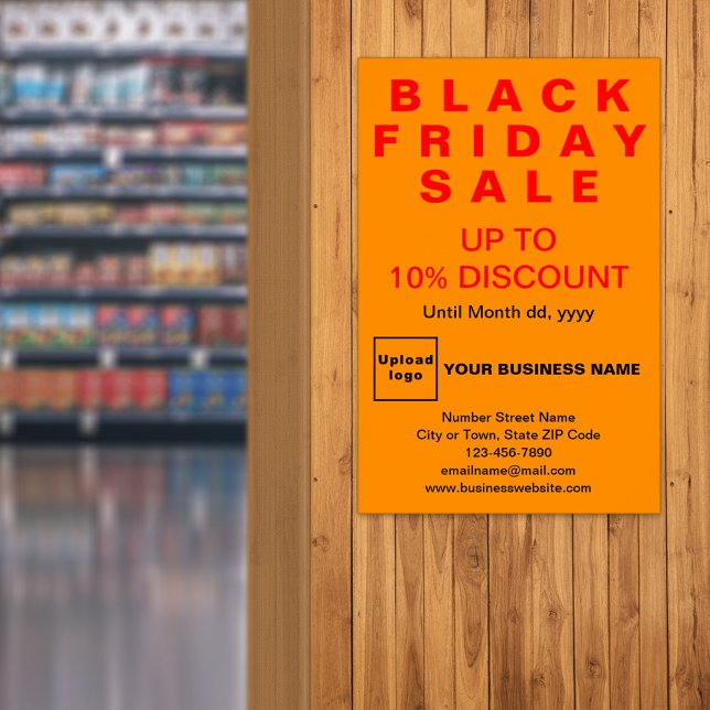 Business Black Fredag Sale Orange Färg Poster (Black Friday Sale on orange poster)