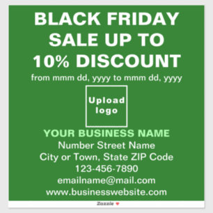 Business Black Fredag Sale på Grönt Vinyl Sticker Klistermärken