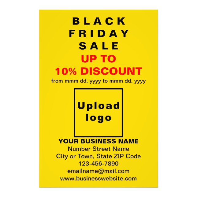 Business Black Fredag Sale på Gult Photo Papper Fototryck (Framsidan)