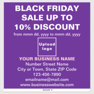 Business Black Fredag Sale på Lila Vinyl Sticker Klistermärken