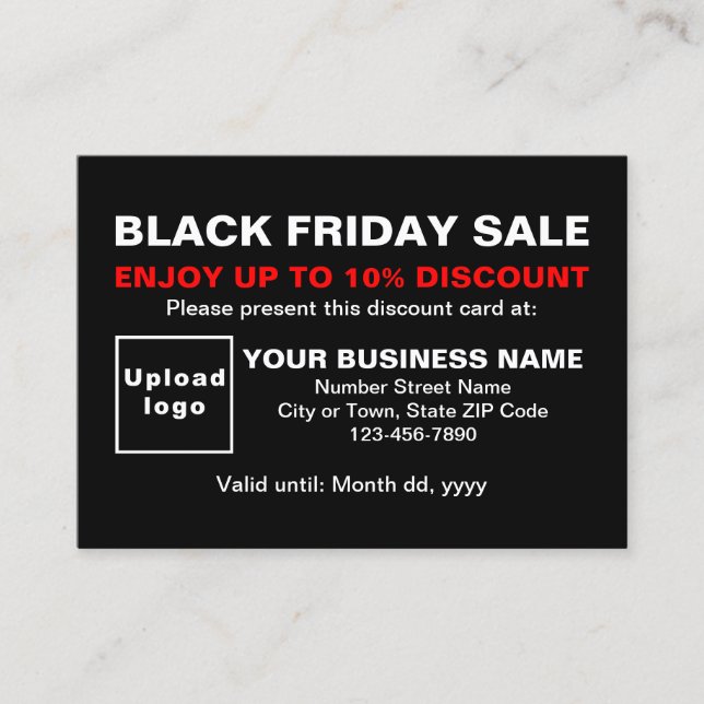 Business Black Fredag som säljer på svart rabattko Rabattkort (Framsida)