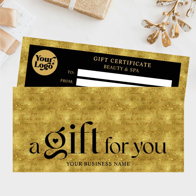 Business Black Guld Helgdagar Gift-certifikat (Skapare uppladdad)