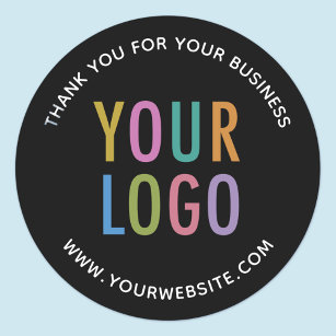 Business Black Tack Sticker Anpassningsbar Logotyp Runt Klistermärke