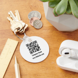 Business Black White Company Namn webbplats QR-kod Nyckelring