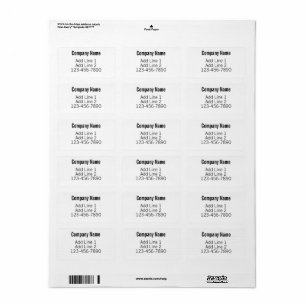 Business Black White Mobil Number-Returadress Adressetikett