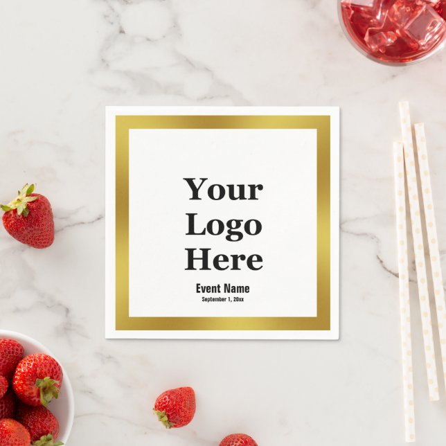 Business Black White och Guld Event Namn Date Pappersservett (Insitu)