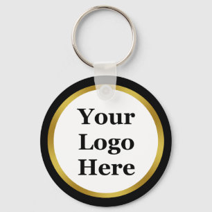 Business Black, White och Guld Logotyp här Nyckelring