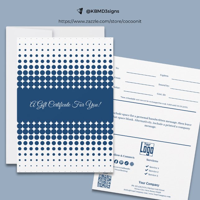 Business Blue White Brand Färg Gift Certificate (Business Blue White Brand Color Gift Certificate)