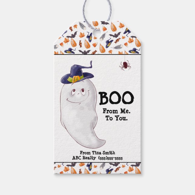Business Boo från mig till Halloween Presentetikett (Framsidan)