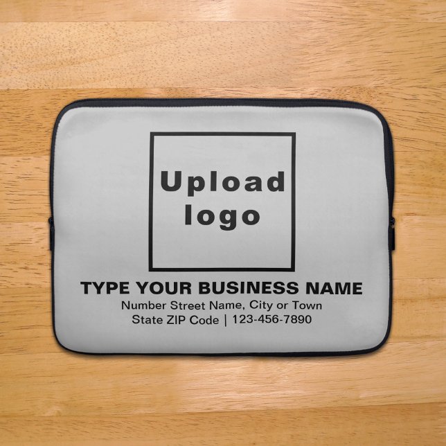 Business Brand Grått Laptop sleeve (Your business brand on gray laptop sleeve.)