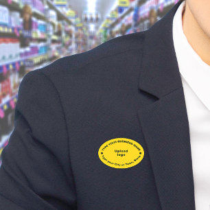 Business Brand Gult Oval Namn bricka Namnbricka
