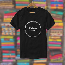 Business Brand in Round Mönster Text on Black T Shirt