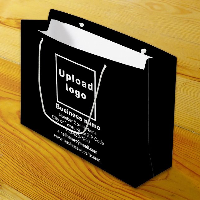 Business Brand on Black Large Gift-fack (Build brand name awareness. Your business brand on black large gift bag.)